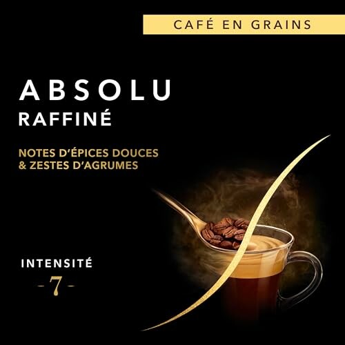 Café en grains Absolu raffiné avec notes d'épices et agrumes
