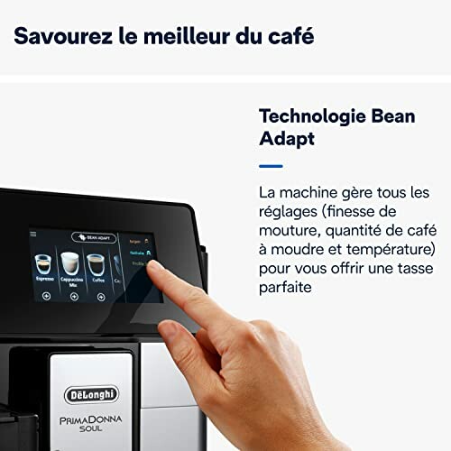 Machine à café DeLonghi avec technologie Bean Adapt.