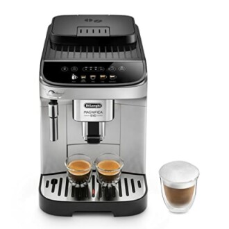 Machine à café DeLonghi avec deux tasses.