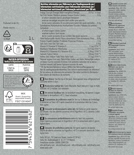 Étiquette de nutrition multilingue sur un emballage de boisson