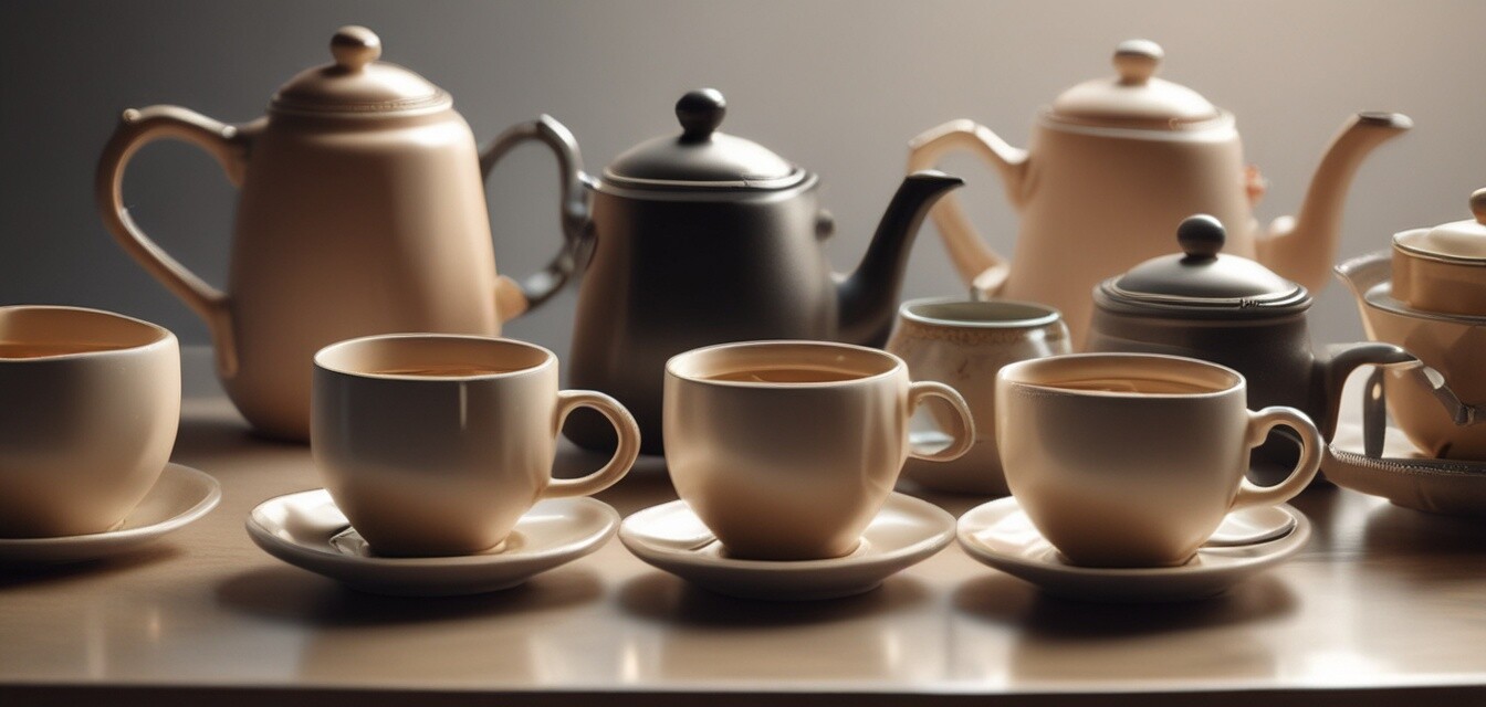 Image of coffee mugs and teapots